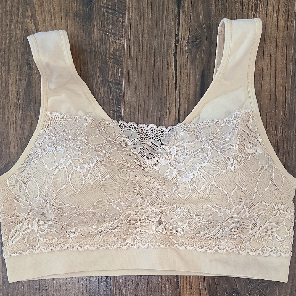 Elegant Beige Lace Bralette